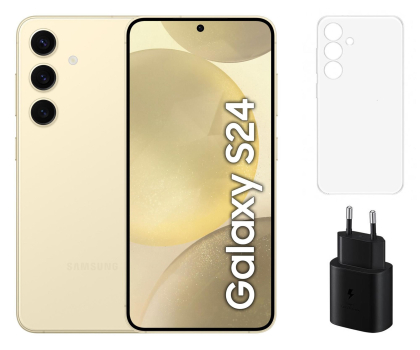 Smartfon / Telefon Samsung Galaxy S24 8GB/256GB Żółty + Clear Case + Charger 25W